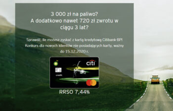 Karta kredytowa Citibank-BP do 3000 zł na paliwo